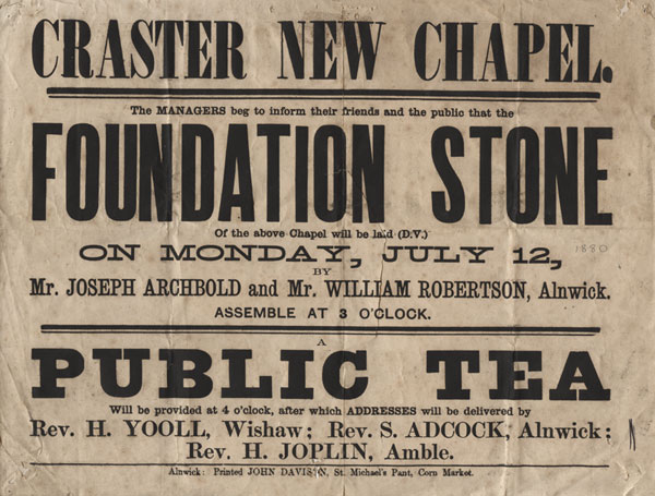 Methodist Chapel Foundation Stone Poster