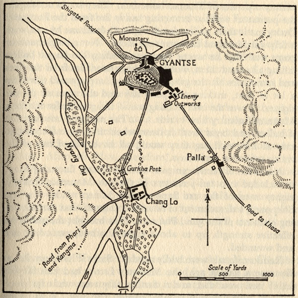 Plan of Gyantse and surrounding area