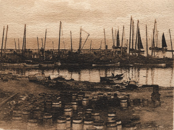 Craster fishing fleet in the harbour C1910