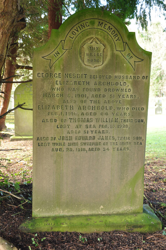 John's gravestone in Spitalford Cemetery