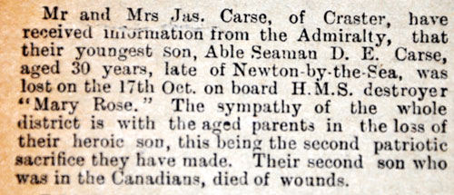 Alnwick & County Gazette, November 3rd 1917