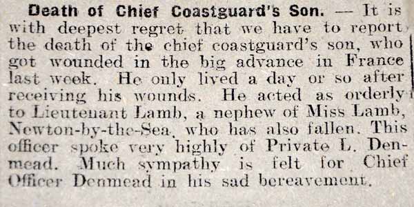 Alnwick and County Gazette July 15th 1916
