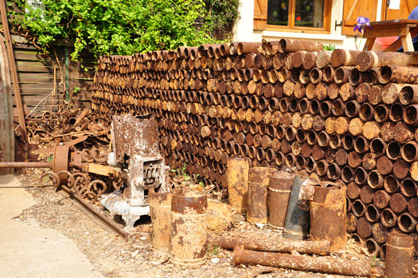 Shell cases on display at the Ulster Memorial