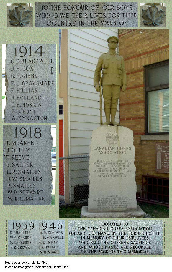 Borden Dairy war memorial, Toronto, Canada