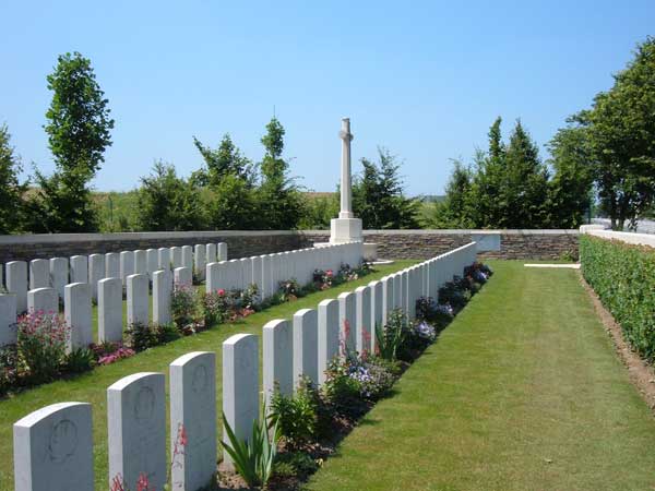 The Mill Switch British Cemetery at Tilloy Les Cambrai.