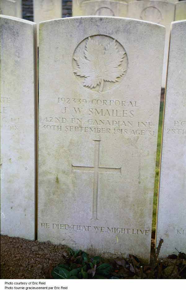 Corporal John William Smailes Grave, Mill Switch British Cemetery, Tilloy, Les Cambrai, France