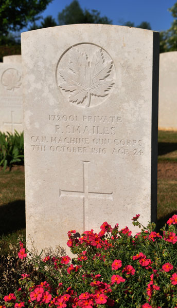 Robert's gravestone in Warloy Baillon Cemetery